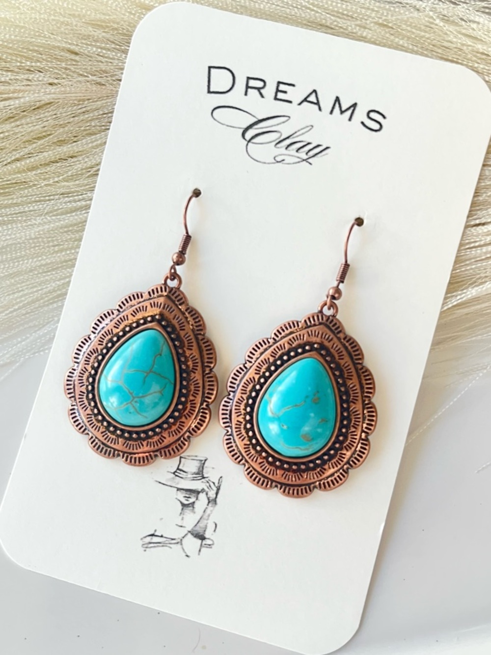 •Copper And Turquoise Earrings